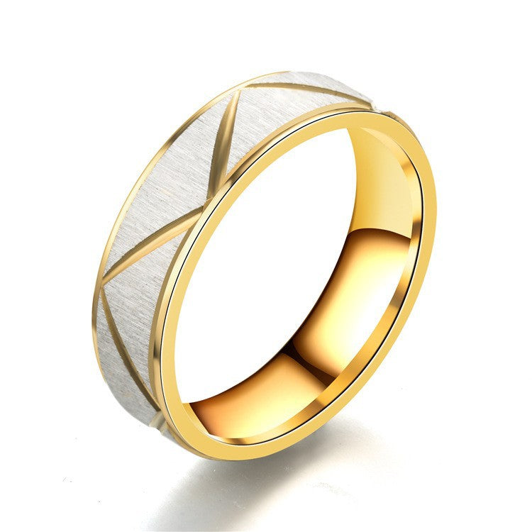 Wholesale Titanium steel diamond triangle couple ring